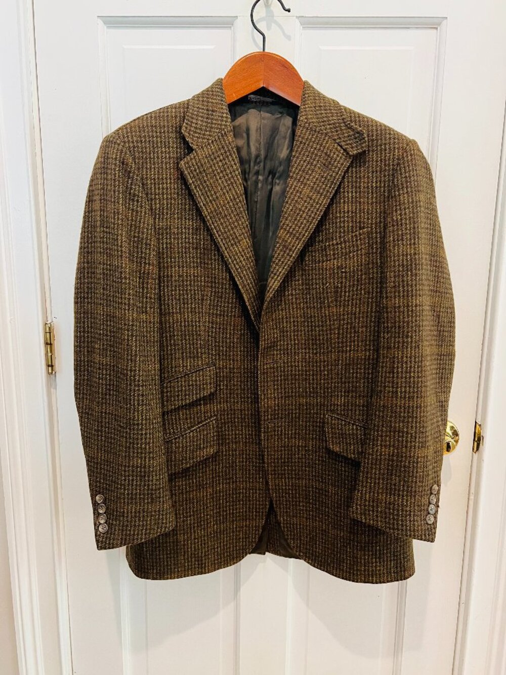 Men’s Polo By Ralph Lauren Vintage Brown Tweed Spor Coat Blazer Jacket 38 R